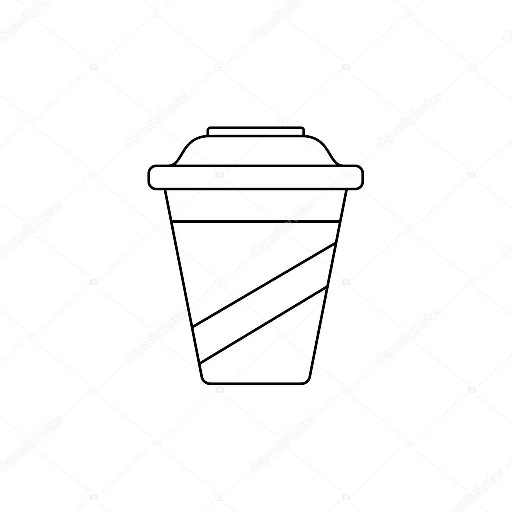plastic cup icon. Element of fast food for mobile concept and web apps. Thin line  icon for website design and development, app development. Premium icon on white background