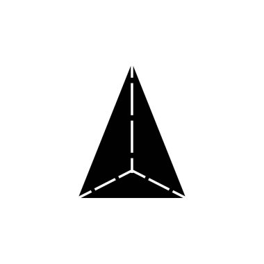 Dörtyüzlü simgesi. Kavram ve web uygulamaları için geometrik figür simge unsurları. Web sitesi tasarımı ve geliştirme, uygulama geliştirme için illüstrasyon simge. Beyaz arka plan üzerinde sigorta primi simgesi