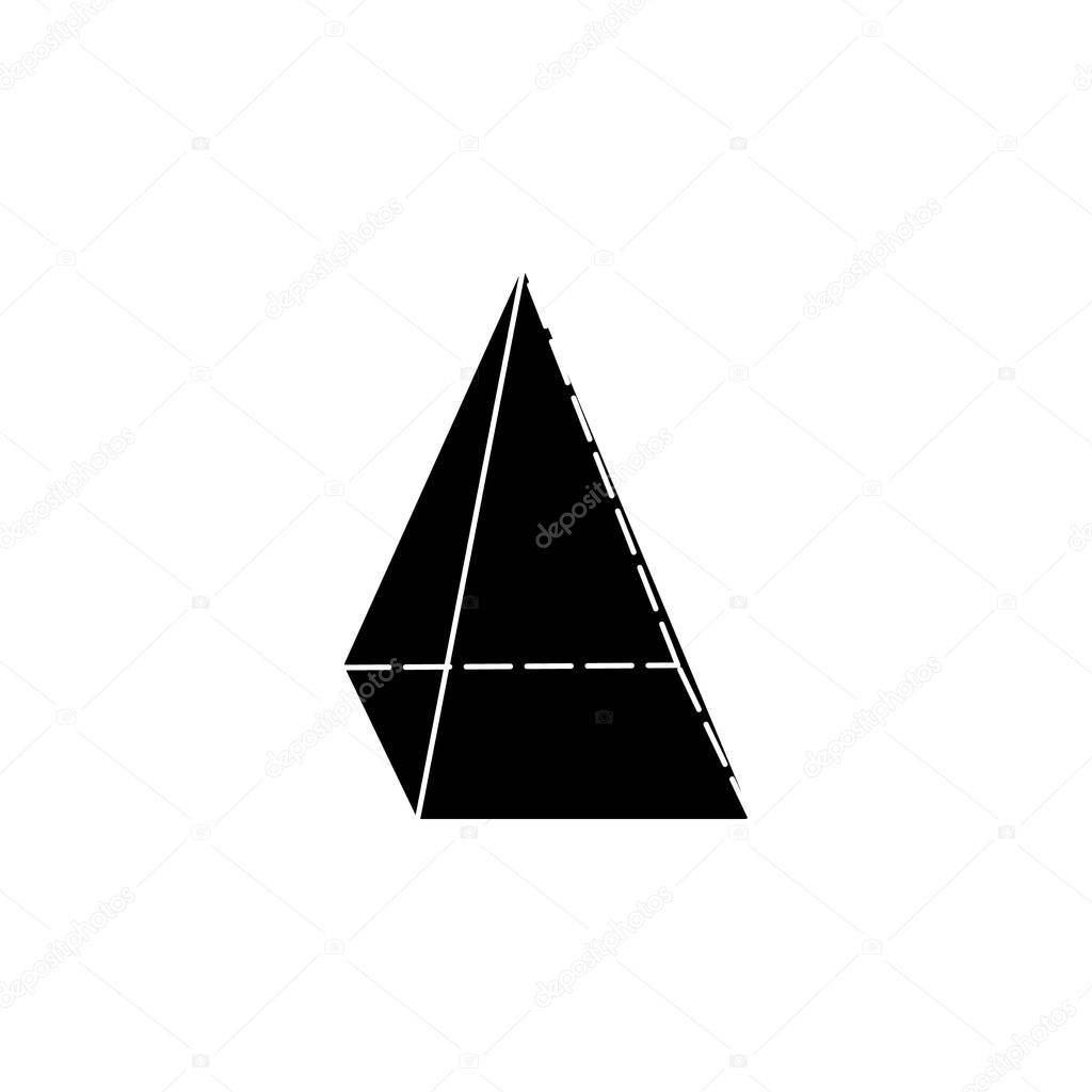 quadrangular pyramid icon. Elements of Geometric figure icon for concept and web apps. Illustration  icon for website design and development, app development. Premium icon on white background