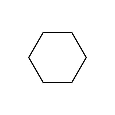 Altıgen simgesi. Geometrik figür öğesi mobil kavramı ve web uygulamaları için. Web sitesi tasarımı ve geliştirme, uygulama geliştirme için ince çizgi simgesi. Beyaz arka plan üzerinde beyaz arka plan üzerinde sigorta primi simgesi