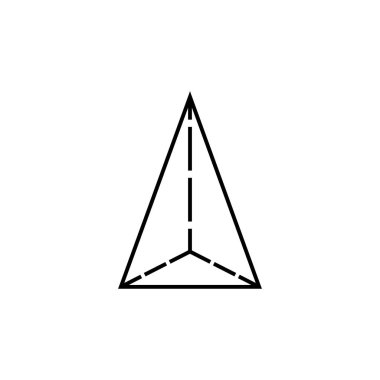 Dörtyüzlü simgesi. Geometrik figür öğesi mobil kavramı ve web uygulamaları için. Web sitesi tasarımı ve geliştirme, uygulama geliştirme için ince çizgi simgesi. Beyaz arka plan üzerinde beyaz arka plan üzerinde sigorta primi simgesi