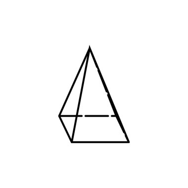 Dörtgen piramit simgesi. Geometrik figür öğesi mobil kavramı ve web uygulamaları için. Web sitesi tasarımı ve geliştirme, uygulama geliştirme beyaz arka plan üzerinde beyaz arka plan üzerinde ince çizgi simgesini