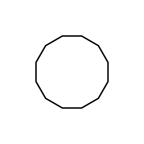 dodecagon simgesi. Geometrik figür öğesi mobil kavramı ve web uygulamaları için. Web sitesi tasarımı ve geliştirme, uygulama geliştirme için ince çizgi simgesi. Beyaz arka plan üzerinde beyaz arka plan üzerinde sigorta primi simgesi