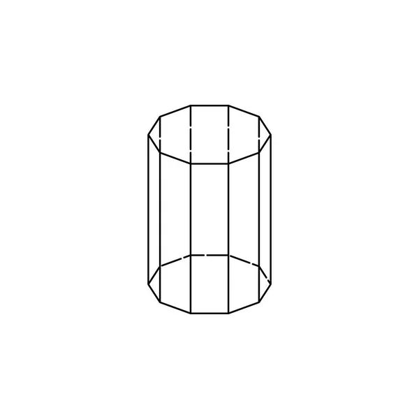 Dekagonales Prisma Symbol Geometrisches Figurenelement Für Mobile Konzepte Und Web — Stockvektor