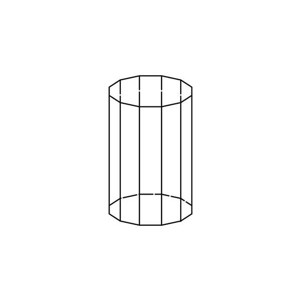 Icono Del Prisma Dodecagonal Figura Geométrica Elemento Para Concepto Móvil — Vector de stock