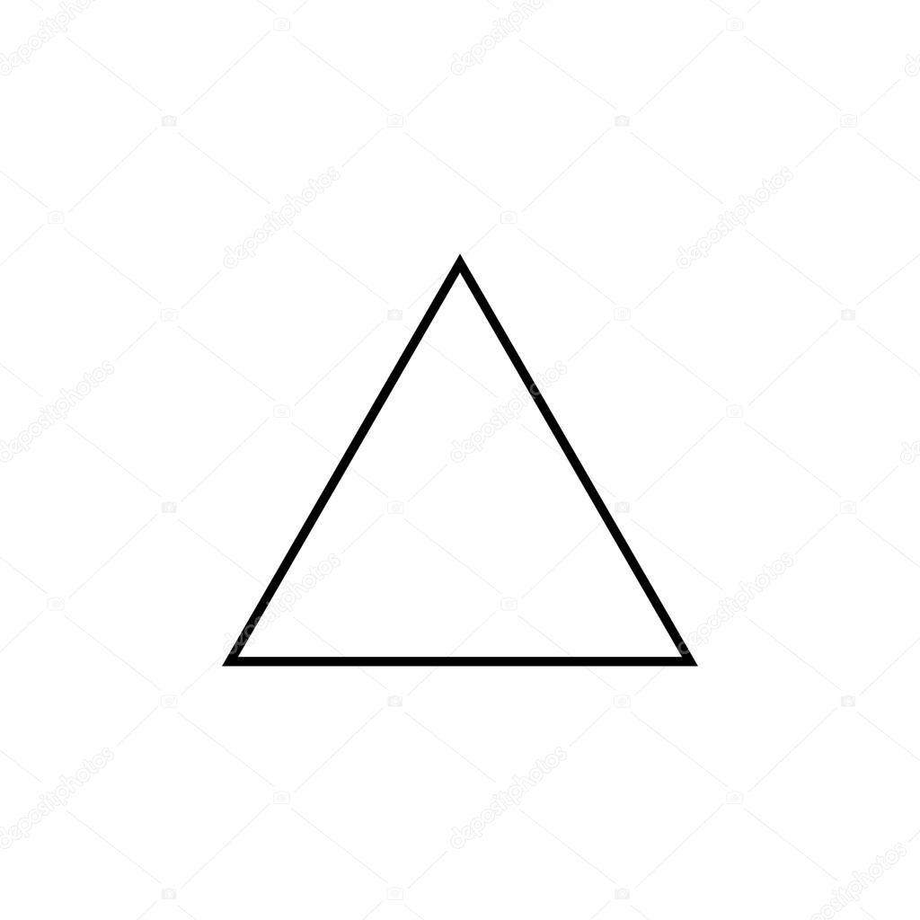 equilateral triangle icon. Geometric figure Element for mobile concept and web apps. Thin line  icon for website design and development, app development on white background on white background