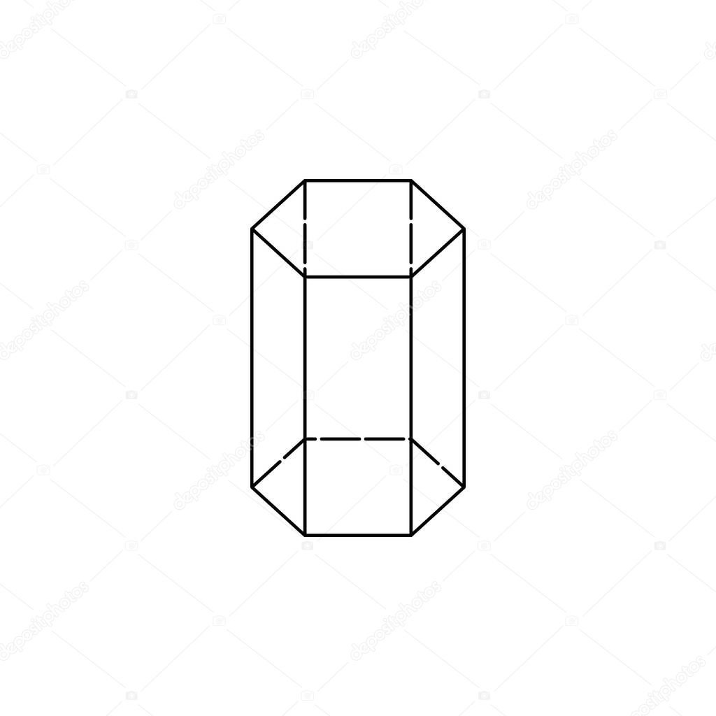 hexagonal prism icon. Geometric figure Element for mobile concept and web apps. Thin line  icon for website design and development, app development. Premium icon white background on white background