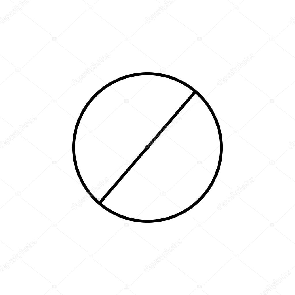 diameter of a circle icon. Geometric figure Element for mobile concept and web apps. Thin line  icon for website design and development, app development on white background on white background