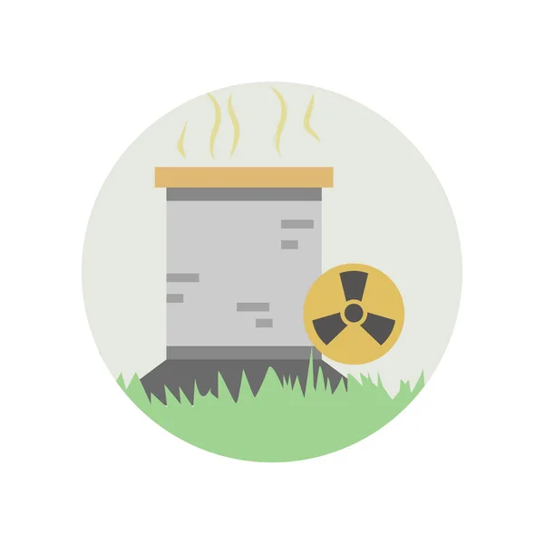 Energie Brennstoff Nukleare Radioaktive Farbe Symbol Element Der Globalen Erwärmung — Stockvektor