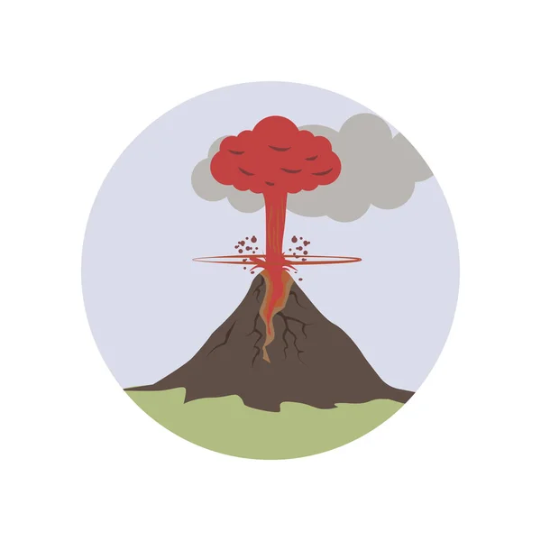 Exploderen Lava Vulkanische Kleur Pictogram Element Van Globale Opwarming Van — Stockvector