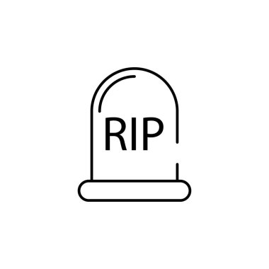 mezar simgesi. Cadılar Bayramı illüstrasyon unsuru. Premium Kalite grafik tasarım simgesi. Web siteleri, web tasarım, beyaz arka plan üzerinde beyaz arka plan üzerinde hareket eden app için işaret ve sembolleri toplama simgesi