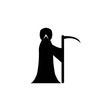 Azrail simgesi. Hayalet öğeleri şekil unsuru. Web sitesi tasarımı ve geliştirme, uygulama geliştirme için ince hat illüstrasyon. Beyaz arka plan üzerinde sigorta primi simgesi