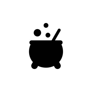 İksir simgesi olan kazan. Hayalet öğeleri şekil unsuru. Web sitesi tasarımı ve geliştirme, uygulama geliştirme için ince hat illüstrasyon. Beyaz arka plan üzerinde sigorta primi simgesi