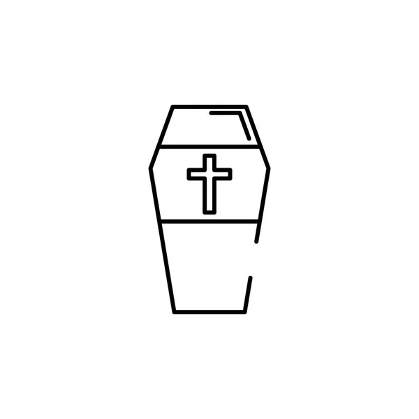 Icône Croix Cercueil Élément Illustration Halloween Icône Design Graphique Qualité — Image vectorielle