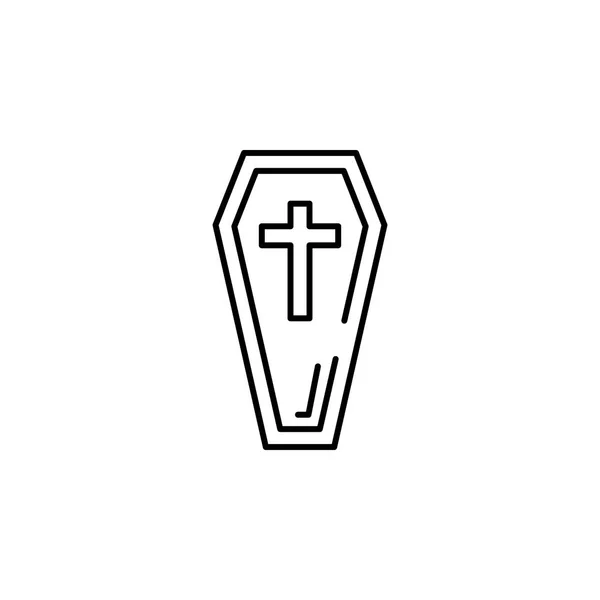 Coffin Cross Icon Element Halloween Illustration Premium Quality Graphic Design — Stock Vector