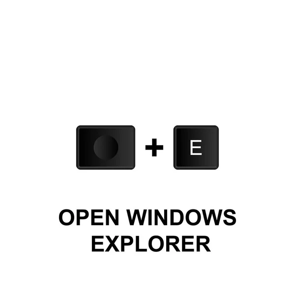 Raccourcis Clavier Ouvrir Icône Explorateur Windows Peut Être Utilisé Pour — Image vectorielle