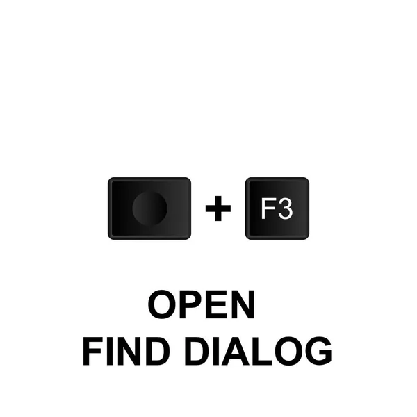 Raccourcis Clavier Ouvrir Icône Dialogue Trouver Peut Être Utilisé Pour — Image vectorielle