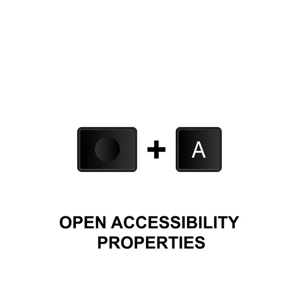 Raccourcis Clavier Icône Des Propriétés Accessibilité Ouverte Peut Être Utilisé — Image vectorielle