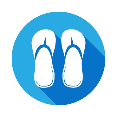 plaj terlikleri simge uzun gölge ile. Öğe Beach mobil kavramı ve web uygulamaları için simge tatil. İşaret ve sembolleri kullanılan web, logo, mobil uygulaması, kullanıcı arabirimi, Ux için