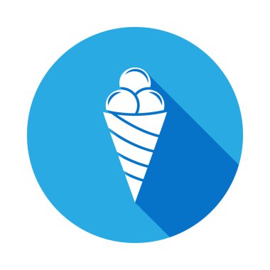 dondurma simge uzun gölge ile. Öğe Beach mobil kavramı ve web uygulamaları için simge tatil. İşaret ve sembolleri kullanılan web, logo, mobil uygulaması, kullanıcı arabirimi, Ux için