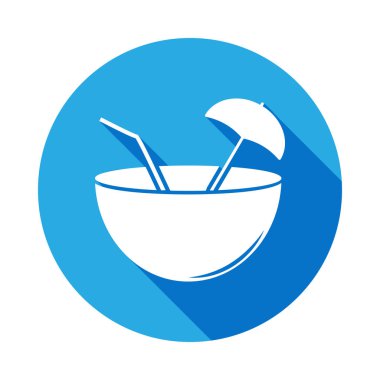 uzun gölge ile tropikal kokteyl simgesi. Öğe Beach mobil kavramı ve web uygulamaları için simge tatil. İşaret ve sembolleri kullanılan web, logo, mobil uygulaması, kullanıcı arabirimi, Ux için 