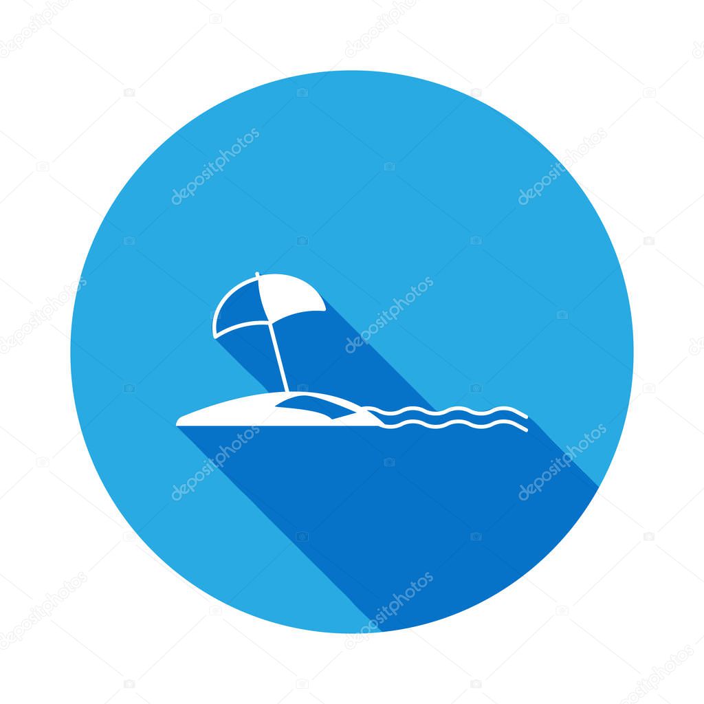 Chaise lounge on the beach icon with long shadow. Element of beach holidays icon for mobile concept and web apps. Signs and symbols can be used for web, logo, mobile app, UI, UX on white background