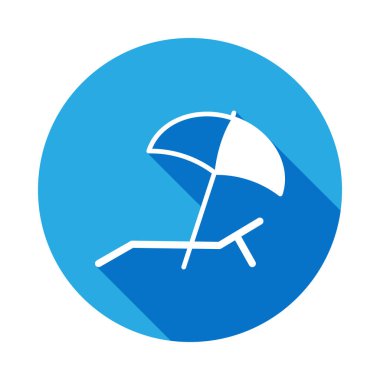 soba ve şezlong simgesi uzun gölge ile. Öğe Beach mobil kavramı ve web uygulamaları için simge tatil. İşaret ve sembolleri kullanılan web, logo, mobil uygulaması, kullanıcı arabirimi, Ux için 