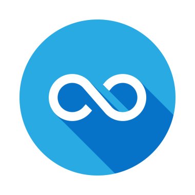 Uzun gölge ile sonsuzluk işareti simgesi. Web simgeleri öğesi. Premium kalite grafik tasarım simgesi. İnternet siteleri, web tasarımı, mobil uygulama için işaretler ve semboller koleksiyonu
