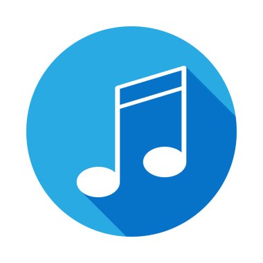 uzun gölge ile müzik notu simgesi. Web simgeleri öğesi. Premium kalite grafik tasarım simgesi. İnternet siteleri, web tasarımı, mobil uygulama için işaretler ve semboller koleksiyonu