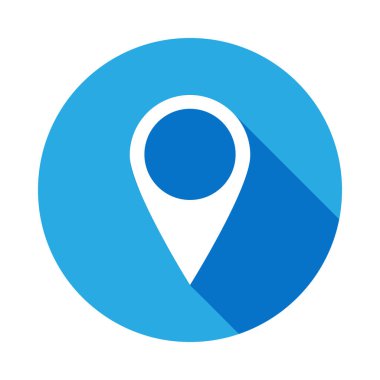 uzun gölge ile pin simgesi. Web simgeleri öğesi. Premium kalite grafik tasarım simgesi. İnternet siteleri, web tasarımı, mobil uygulama için işaretler ve semboller koleksiyonu