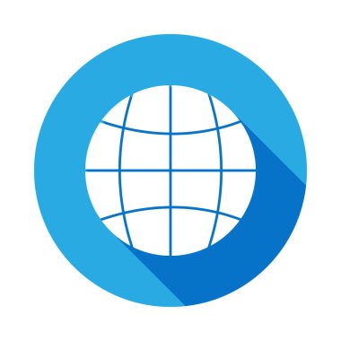 uzun gölge ile Globe simgesi. Web simgeleri öğesi. Premium kalite grafik tasarım simgesi. İnternet siteleri, web tasarımı, mobil uygulama için işaretler ve semboller koleksiyonu