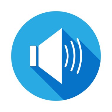 uzun gölge ile ses işareti simgesi. Web simgeleri öğesi. Premium kalite grafik tasarım simgesi. İnternet siteleri, web tasarımı, mobil uygulama için işaretler ve semboller koleksiyonu