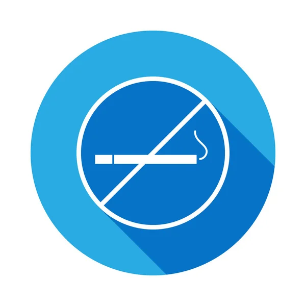 禁止吸烟图标与长阴影。网页图标的元素。优质的平面设计图标。网站、网页设计、移动应用程序的标志和符号集合 — 图库矢量图片
