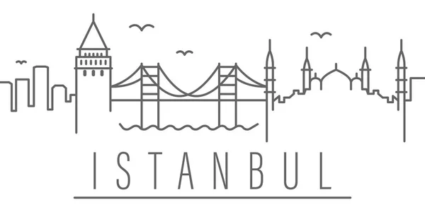 İstanbul şehir anahat simgesi. Şehirlerin ve ülkelerin öğeleri resim simgesi. İşaretler ve semboller web, logo, mobil uygulama, Ui, Ux için kullanılabilir — Stok Vektör