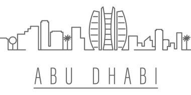 Abu dabi şehir anahat simgesi. Şehirlerin ve ülkelerin öğeleri resim simgesi. İşaretler ve semboller web, logo, mobil uygulama, Ui, Ux için kullanılabilir
