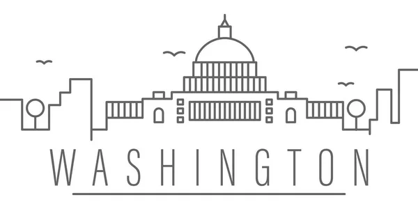 Washington város vázlatos ikonja. Elemei a városok és országok illusztráció ikonra. Jeleket és szimbólumokat lehet használni a webes, logó, mobil alkalmazás, UI, UX — Stock Vector