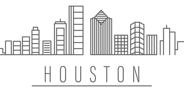 Icono del contorno de Houston. Icono de ilustración de elementos de ciudades y países. Los signos y símbolos se pueden utilizar para la web, logotipo, aplicación móvil, interfaz de usuario, UX — Vector de stock