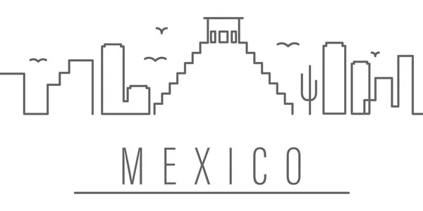 Ícone de esboço da cidade do México. Elementos de cidades e países ícone ilustração. Sinais e símbolos podem ser usados para web, logotipo, aplicativo móvel, UI, UX — Vetor de Stock