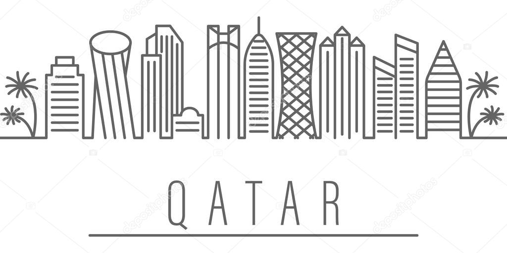 Qatar city outline icon. Elements of cities and countries illustration icon. Signs and symbols can be used for web, logo, mobile app, UI, UX