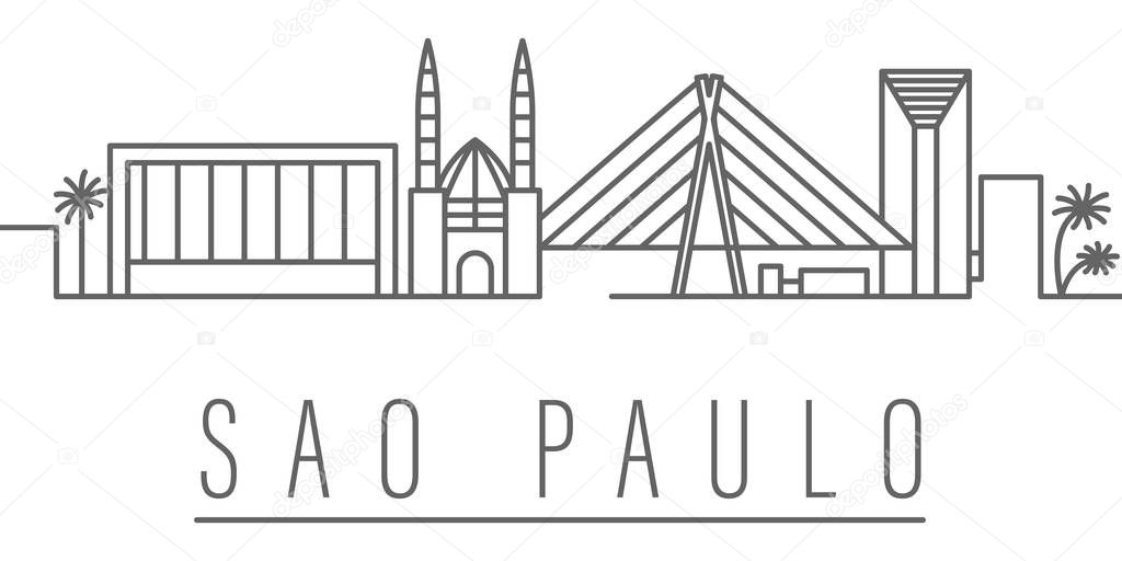 Sao Paulo city outline icon. Elements of cities and countries illustration icon. Signs and symbols can be used for web, logo, mobile app, UI, UX