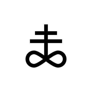 Satanizm Leviathan çapraz işaret simgesi. Mobil konsept ve web uygulamaları için din işareti simgesi öğesi. Ayrıntılı Satanizm Leviathan çapraz simge web ve mobil için kullanılabilir
