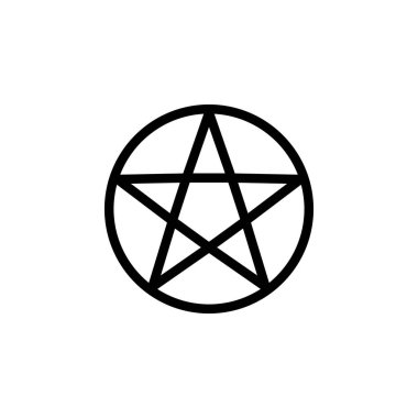 Wicca Pentagram simgesi. Mobil kavram ve internet uygulamaları için din simgesi unsuru. Ayrıntılı Wicca Pentagram simgesi ağ ve mobil için kullanılabilir