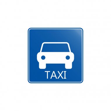 Taksi simgesi. Mobil konsept ve web uygulamaları için yol işaretleri simgesi öğesi. Renkli Taksi simgesi web ve mobil cihazlar için kullanılabilir. Premium simgesi