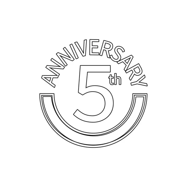 Signo de 5 aniversario. Elemento de ilustración aniversario. Icono de diseño gráfico de calidad premium. Signos y símbolos icono de colección para sitios web, diseño web, aplicación móvil — Vector de stock