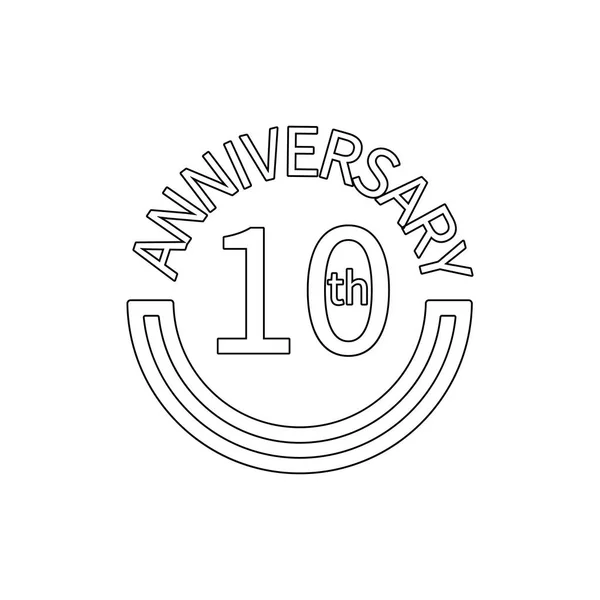 Señal de aniversario 10. Elemento de ilustración aniversario. Icono de diseño gráfico de calidad premium. Signos y símbolos icono de colección para sitios web, diseño web, aplicación móvil — Vector de stock