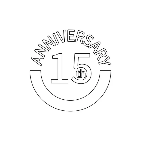 Signo del 15 aniversario. Elemento de ilustración aniversario. Icono de diseño gráfico de calidad premium. Signos y símbolos icono de colección para sitios web, diseño web, aplicación móvil — Vector de stock