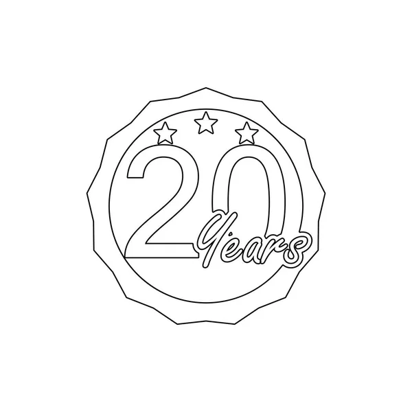 Assinatura de aniversário de 20 anos. Elemento de ilustração aniversário. Ícone de design gráfico de qualidade premium. Ícone de coleção de sinais e símbolos para sites, web design, aplicativo móvel —  Vetores de Stock