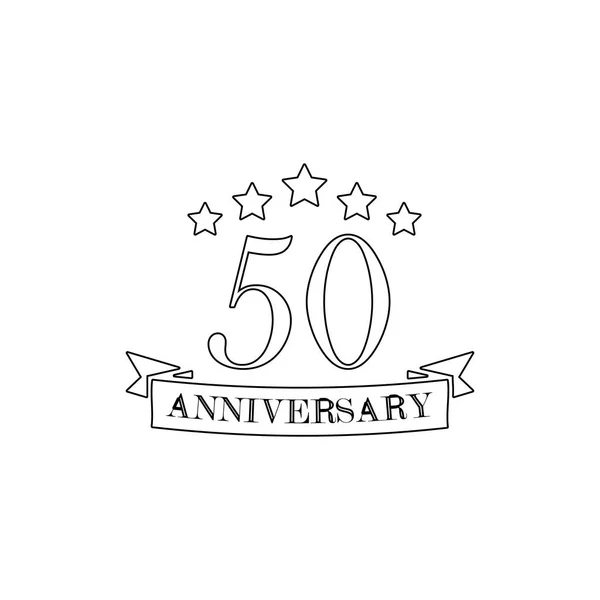 創立50周年記念サイン。●記念日イラストの要素。プレミアム品質のグラフィックデザインアイコン。ウェブサイト、ウェブデザイン、モバイルアプリの標識とシンボルコレクションアイコン — ストックベクタ