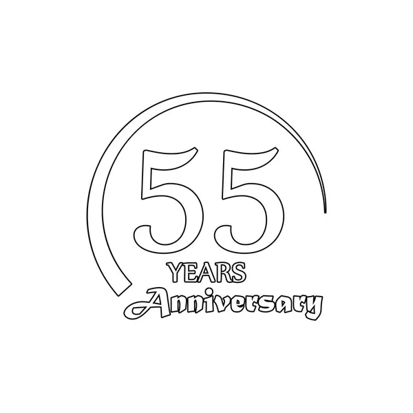 55 years anniversary sign. Element of anniversary illustration. Premium quality graphic design icon. Signs and symbols collection icon for websites, web design, mobile app — Stock Vector