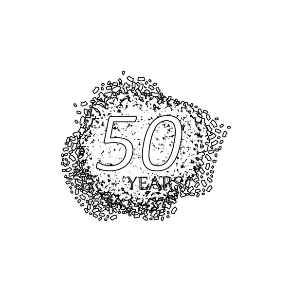 Assinatura de aniversário de 50 anos. Elemento de ilustração aniversário. Ícone de design gráfico de qualidade premium. Ícone de coleção de sinais e símbolos para sites, web design, aplicativo móvel — Vetor de Stock